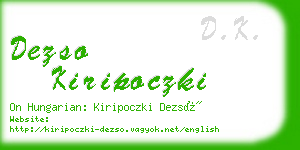 dezso kiripoczki business card